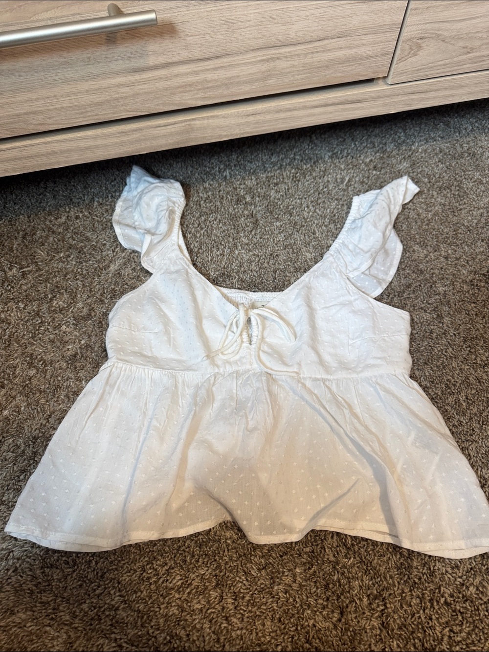Hollister white babydoll top